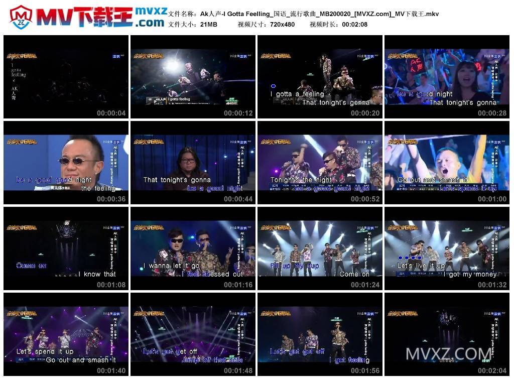 Ak人声-I Gotta Feelling_国语_流行歌曲_MB200020